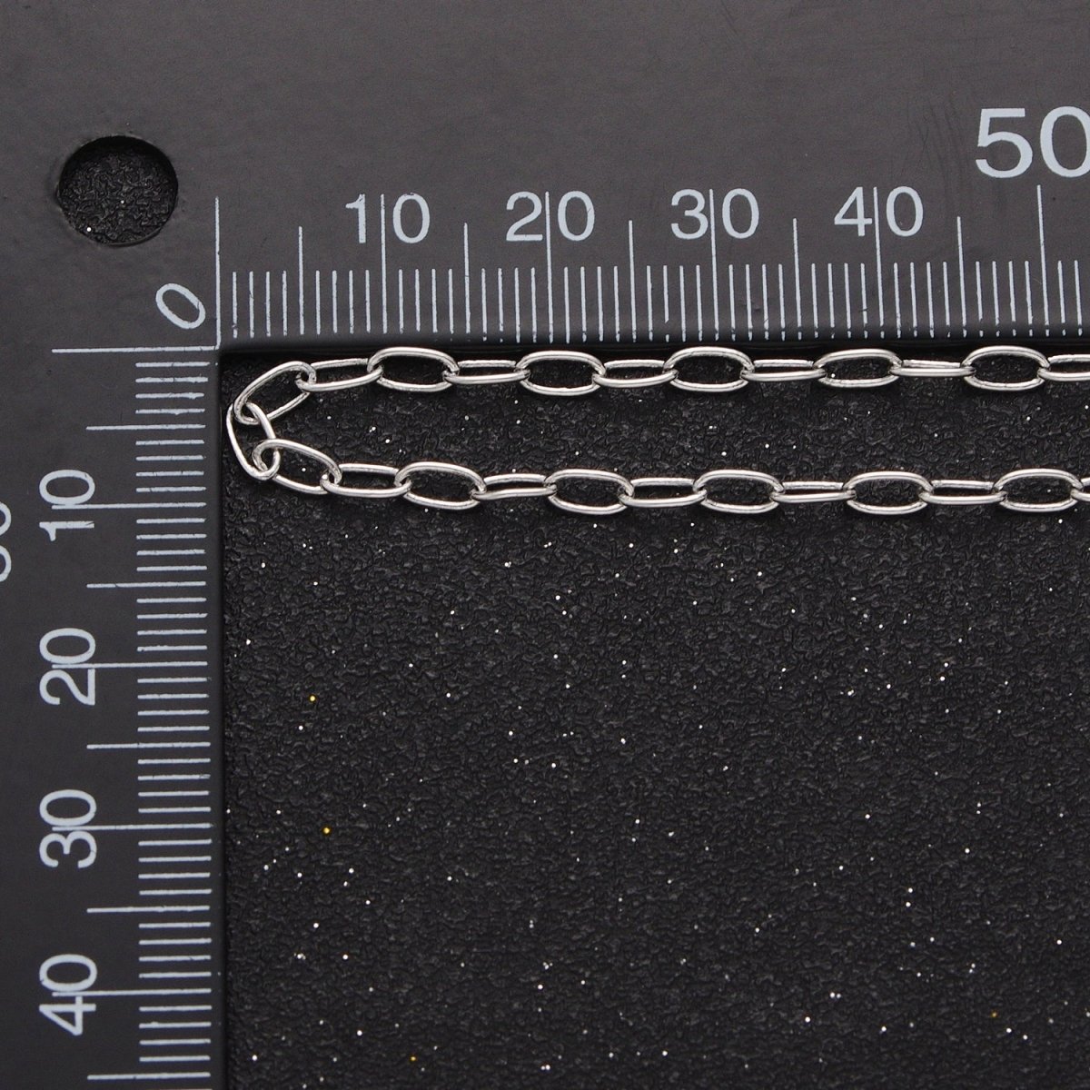 OS White Gold Filled 5.5mmx3mm Paperclip Silver Bulk Unfinished Chain For DIY Jewelry Making | ROLL-854 Clearance Pricing