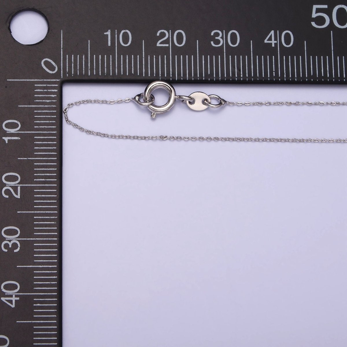 White Gold Filled Dainty 0.5mm Cable 15.5 Inch Choker Chain Necklace | WA-1877 Clearance Pricing