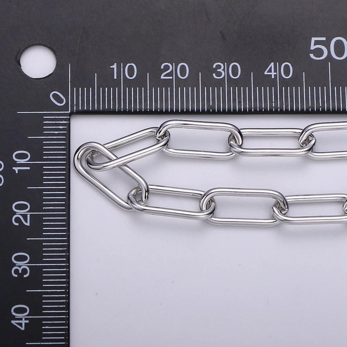 White Gold Filled Ellipse PAPERCLIP Chain Sold By Yard, Gold Filled Ellipse Link Chain, Unfinished Chain For Jewelry Making | ROLL-381 Clearance Pricing