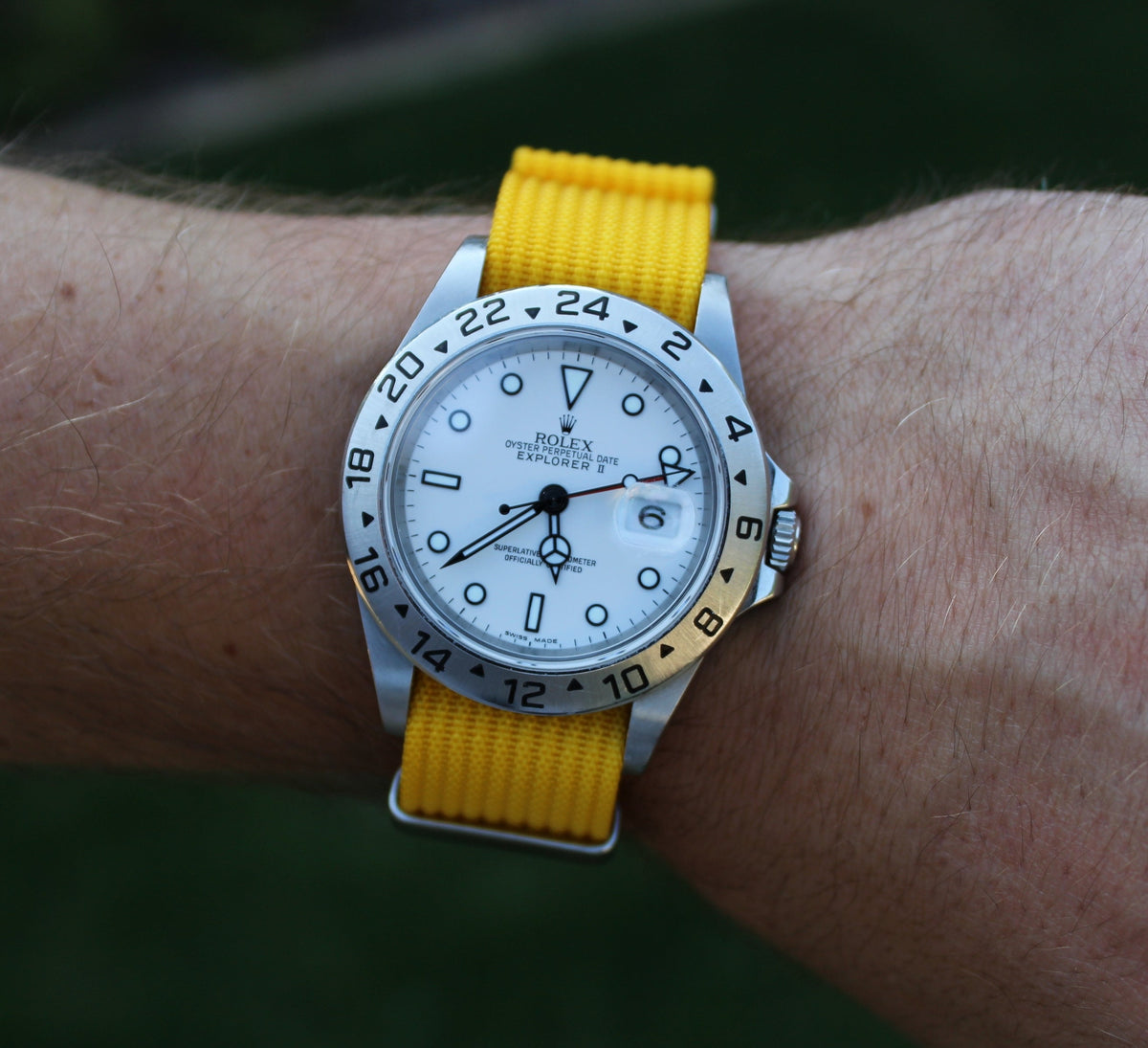 Lemon Yellow Woven Nylon Strap 20mm